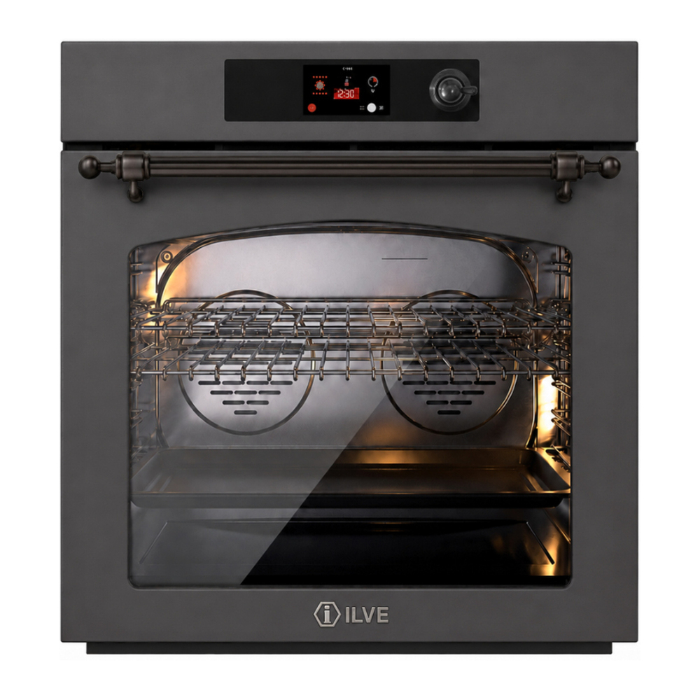 ILVE UOV30NTPYMGB Nostalgie II 30 inch Pyrolytic Single Wall Oven with 4.4 cu. ft. Capacity (Graphite Matte, Burnished) 1 UOV30NTPYMGB