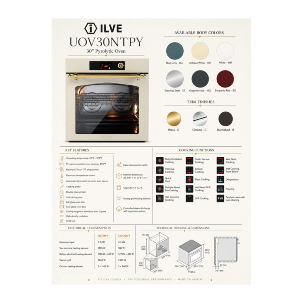 ILVE UOV30NTPY infographic