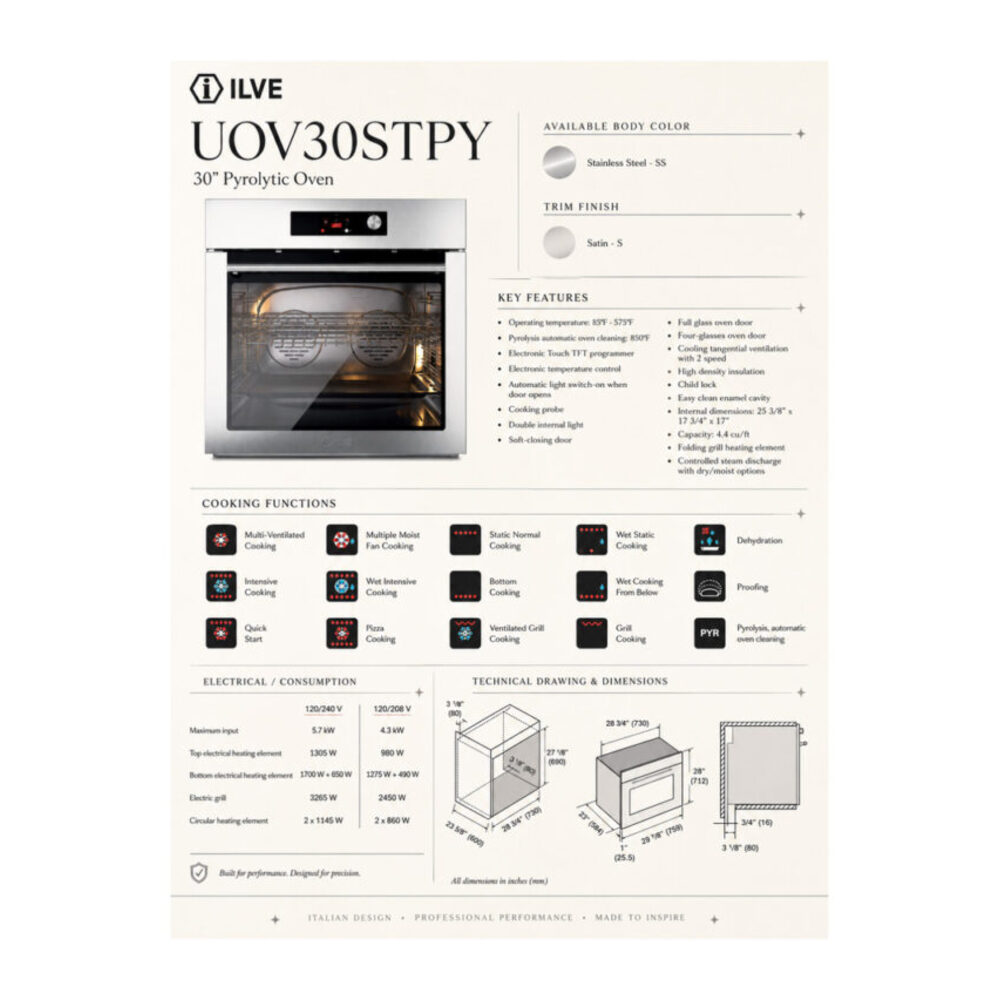 ILVE UOV30STPYS infographic