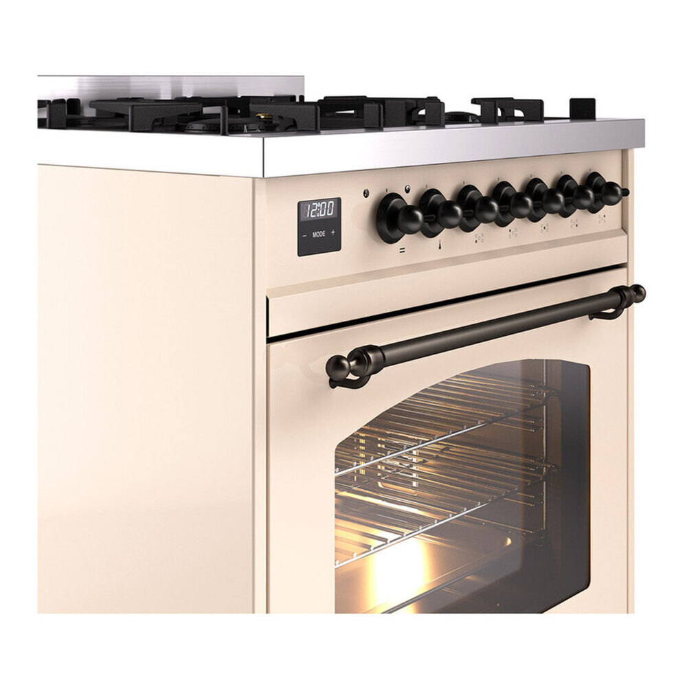 ILVE UP30NMPAWBLP Nostalgie II 30 inch Dual Fuel Range with 5 Burners with 4 cu. ft. Oven Capacity (Liquid Propane, Triple Glass Door, Antique White, Burnished) 8 ILVE UP30NMP Nostalgie II 30 inch Dual Fuel Range with 5 Burners with 4 cu. ft. Oven Capacity