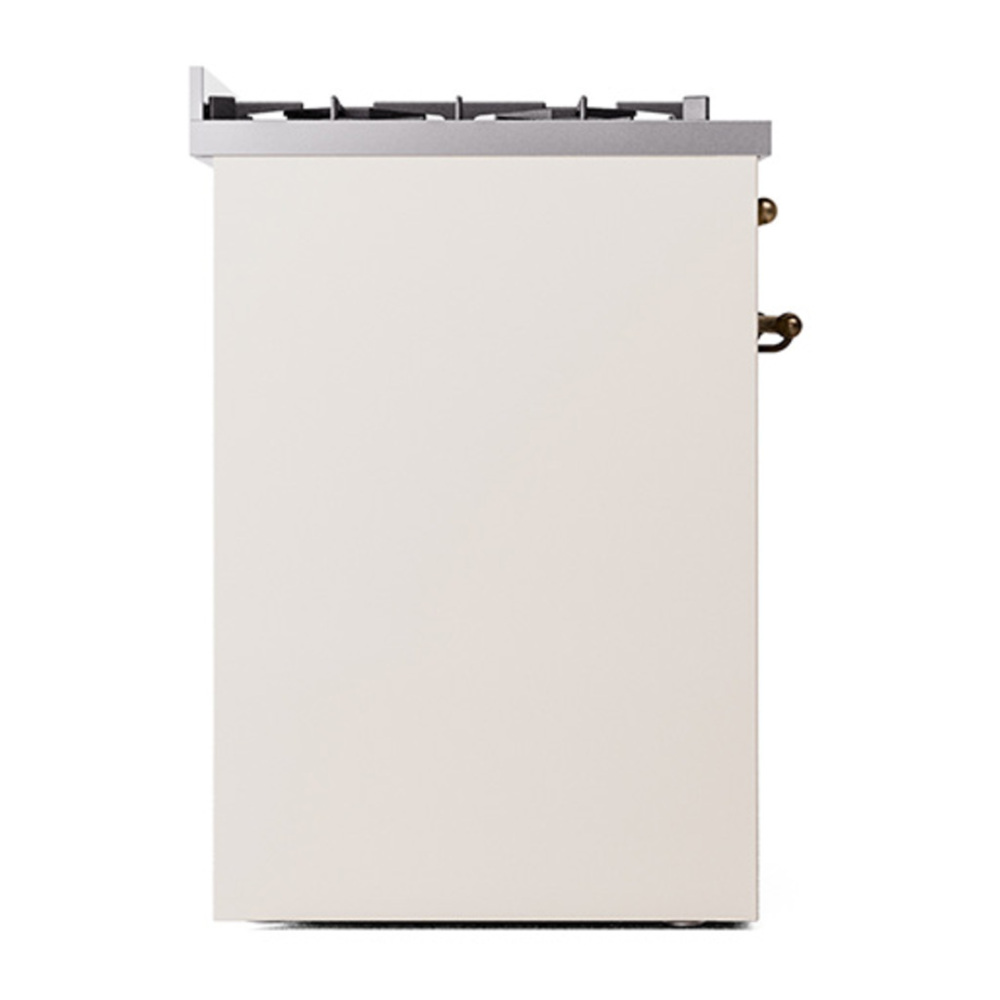 ILVE UP30NMPAWB Nostalgie II 30 inch Dual Fuel Range with 5 Burners with 4 cu. ft. Oven Capacity (Natural Gas, Triple Glass Door, Antique White, Burnished) 10 ILVE_UP30NMPAWB_Nostalgie_II_30"_Dual_Fuel_Range_left_side