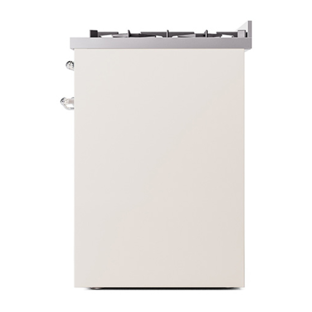 ILVE UP30NMPAWCLP Nostalgie II 30 inch Dual Fuel Range with 5 Burners with 4 cu. ft. Oven Capacity (Liquid Propane, Triple Glass Door, Antique White, Chrome) 11 ILVE_UP30NMPAWCLP_Nostalgie_II_30"_Dual_Fuel_Range_right_side