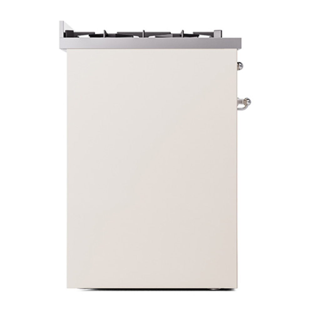 ILVE UP30NMPAWC Nostalgie II 30 inch Dual Fuel Range with 5 Burners with 4 cu. ft. Oven Capacity (Natural Gas, Triple Glass Door, Antique White, Chrome) 10 ILVE_UP30NMPAWC_Nostalgie_II_30"_Dual_Fuel_Range_left_side
