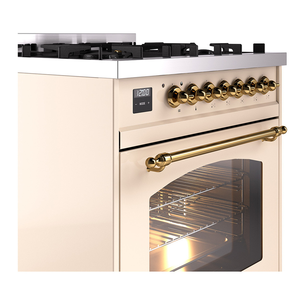 ILVE UP30NMPAWG Nostalgie II 30 inch Dual Fuel Range with 5 Burners with 4 cu. ft. Oven Capacity (Natural Gas, Triple Glass Door, Antique White, Brass) 8 ILVE_UP30NMPAWG_Nostalgie_II_30"_Dual_Fuel_Range_details