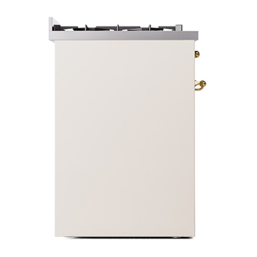ILVE UP30NMPAWG Nostalgie II 30 inch Dual Fuel Range with 5 Burners with 4 cu. ft. Oven Capacity (Natural Gas, Triple Glass Door, Antique White, Brass) 10 ILVE_UP30NMPAWG_Nostalgie_II_30"_Dual_Fuel_Range_left_side