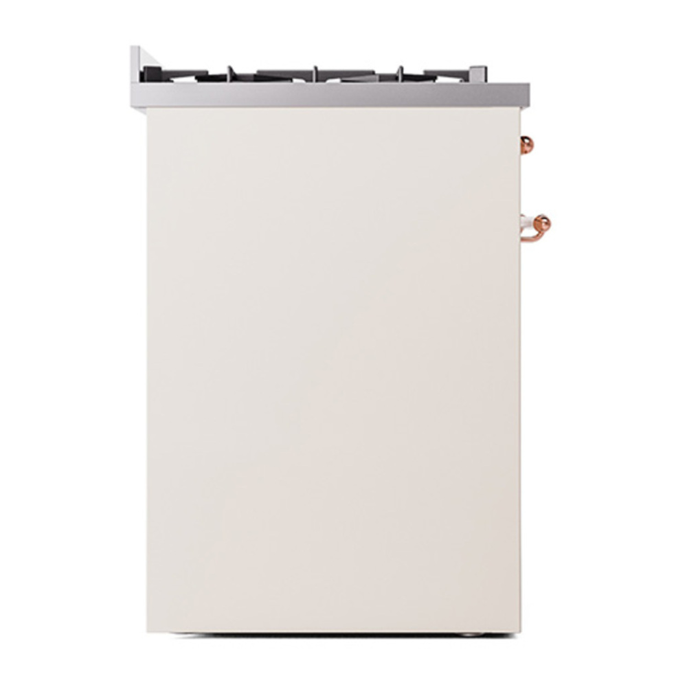 ILVE UP30NMPAWPLP Nostalgie II 30 inch Dual Fuel Range with 5 Burners with 4 cu. ft. Oven Capacity (Liquid Propane, Triple Glass Door, Antique White, Copper) 10 ILVE_UP30NMPAWPLP_Nostalgie_II_30"_Dual_Fuel_Range_left_side
