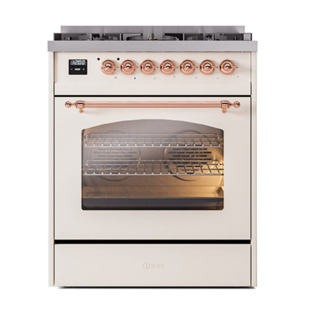 ILVE_UP30NMPAWP_Nostalgie_II_30"_Dual_Fuel_Range_front_view
