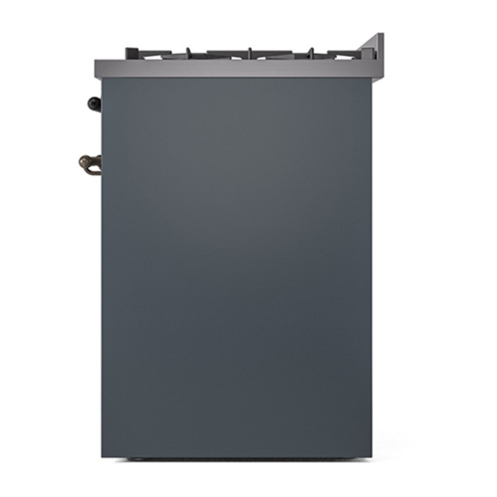 ILVE UP30NMPBGBLP Nostalgie II 30 inch Dual Fuel Range with 5 Burners with 4 cu. ft. Oven Capacity (Liquid Propane, Triple Glass Door, Blue Grey, Burnished) 11 ILVE_UP30NMPBGBLP_Nostalgie_II_30"_Dual_Fuel_Range_top_view