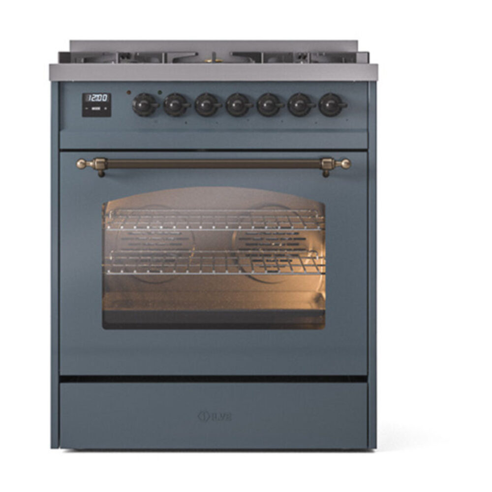 ILVE_UP30NMPBGB_Nostalgie_II_30"_Dual_Fuel_Range_front_view