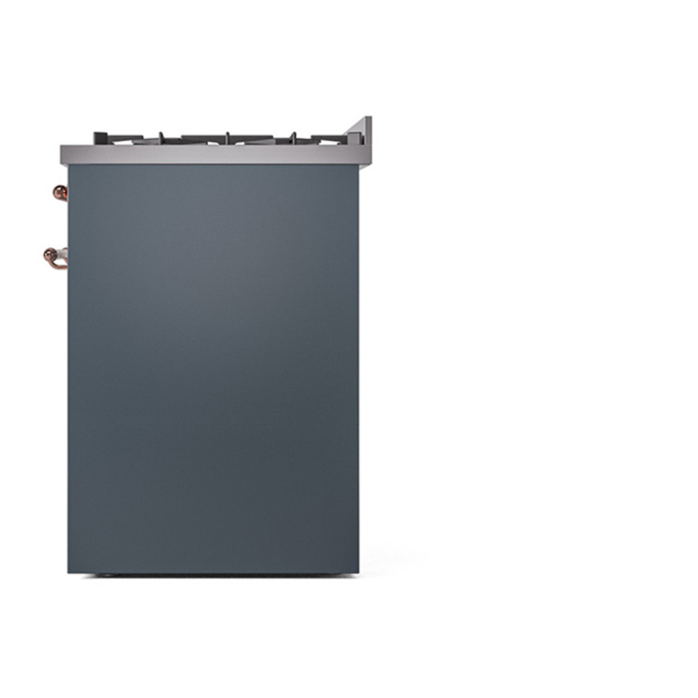 ILVE UP30NMPBGPLP Nostalgie II 30 inch Dual Fuel Range with 5 Burners with 4 cu. ft. Oven Capacity (Liquid Propane, Triple Glass Door, Blue Grey, Copper) 11 ILVE_UP30NMPBGPLP_Nostalgie_II_30"_Dual_Fuel_Range_right_side