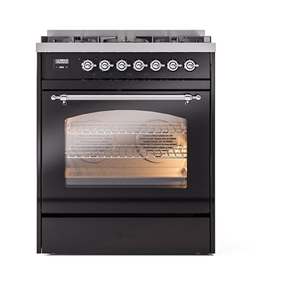 ILVE_UP30NMPBKC_Nostalgie_II_30"_Dual_Fuel_Range_front_view