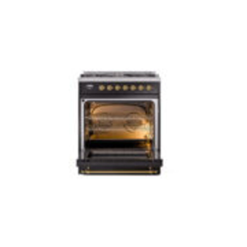ILVE_UP30NMPBKGLP_Nostalgie_II_30"_Dual_Fuel_Range_oven_door_opened