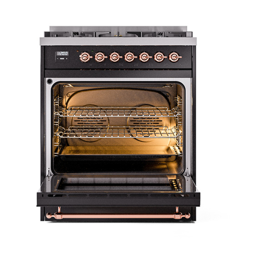 ILVE_UP30NMPBKP_Nostalgie_II_30"_Dual_Fuel_Range_oven_door_opened