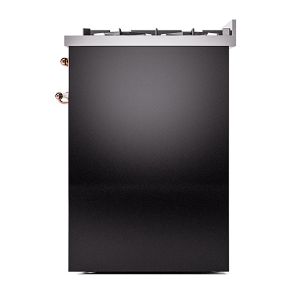 ILVE UP30NMPBKP Nostalgie II 30 inch Dual Fuel Range with 5 Burners with 4 cu. ft. Oven Capacity (Natural Gas, Triple Glass Door, Glossy Black, Copper) 11 ILVE_UP30NMPBKP_Nostalgie_II_30"_Dual_Fuel_Range_right_side