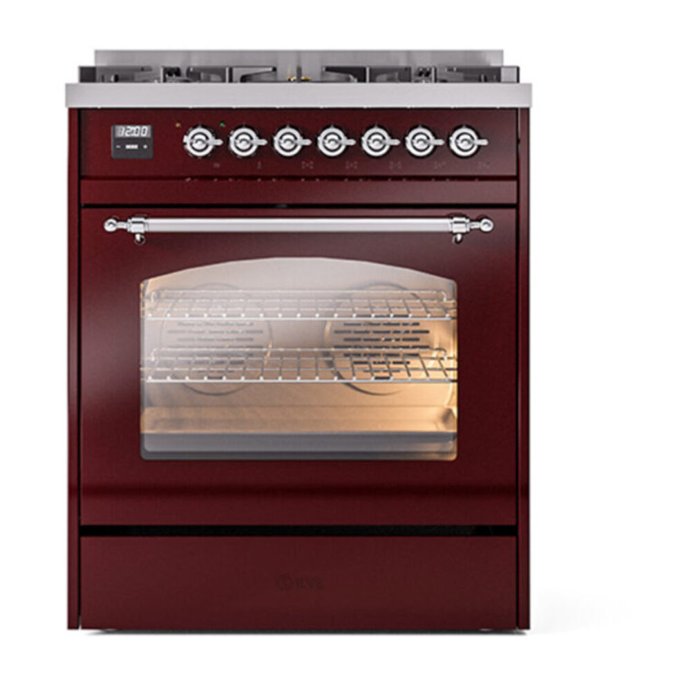 ILVE_UP30NMPBUC_Nostalgie_II_30"_Dual_Fuel_Range_front_view