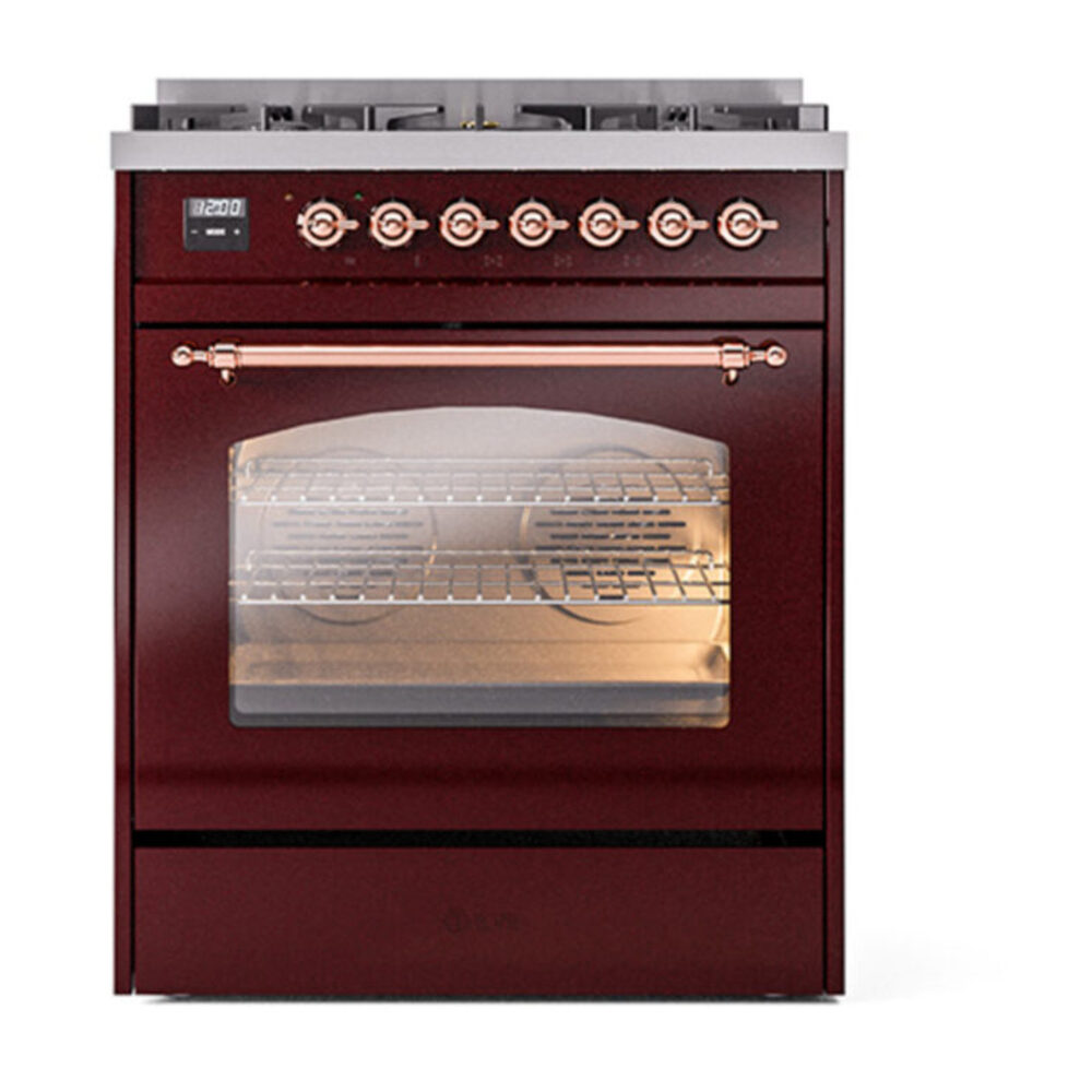 ILVE_UP30NMPBUPLP_Nostalgie_II_30"_Dual_Fuel_Range_front_view