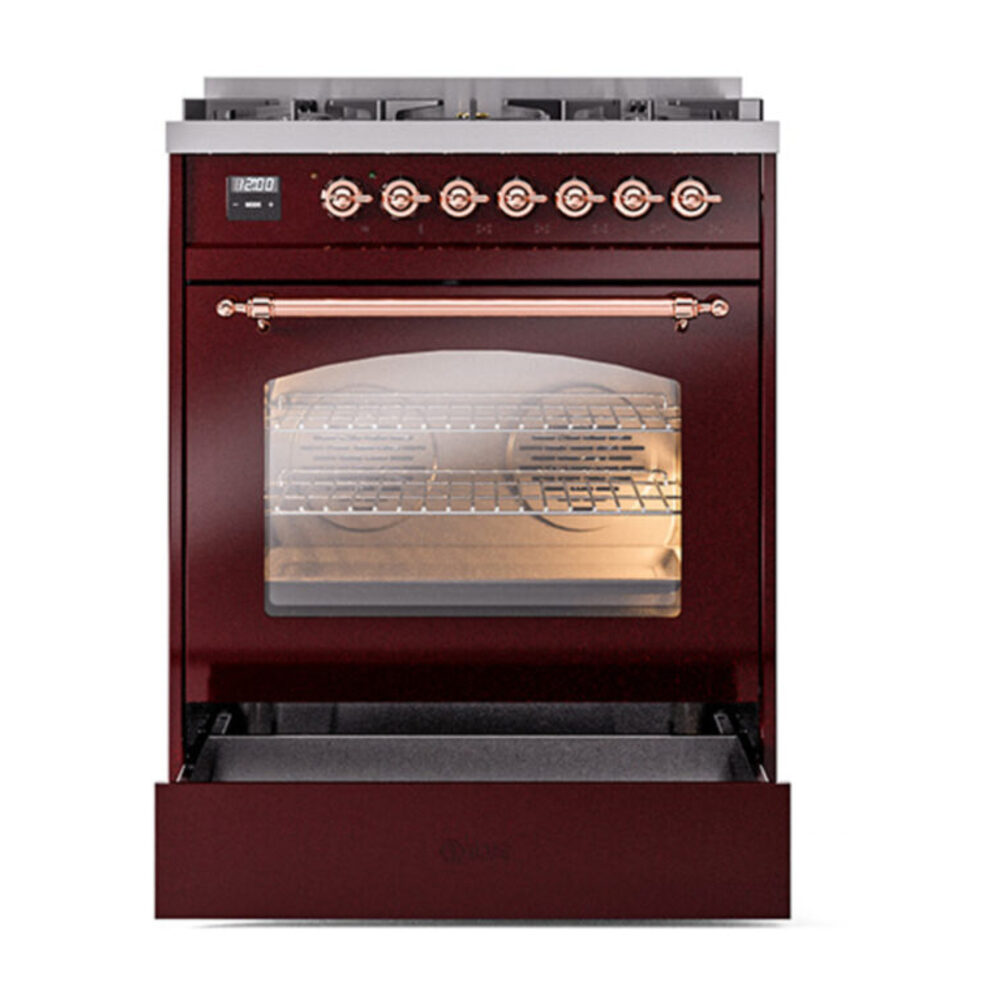 ILVE_UP30NMPBUP_Nostalgie_II_30"_Dual_Fuel_Range_drawer_opened