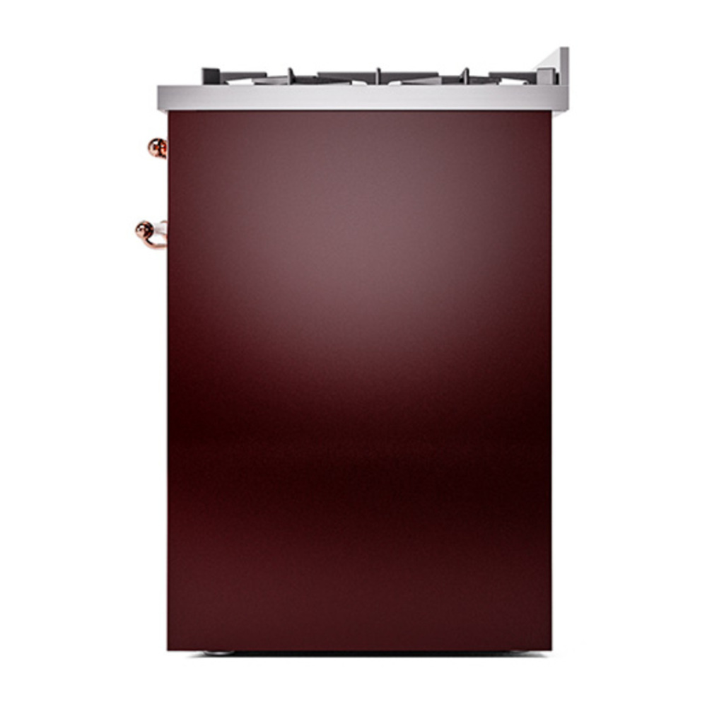 ILVE UP30NMPBUP Nostalgie II 30 inch Dual Fuel Range with 5 Burners with 4 cu. ft. Oven Capacity (Natural Gas, Triple Glass Door, Burgundy, Copper) 11 ILVE_UP30NMPBUP_Nostalgie_II_30"_Dual_Fuel_Range_right_side