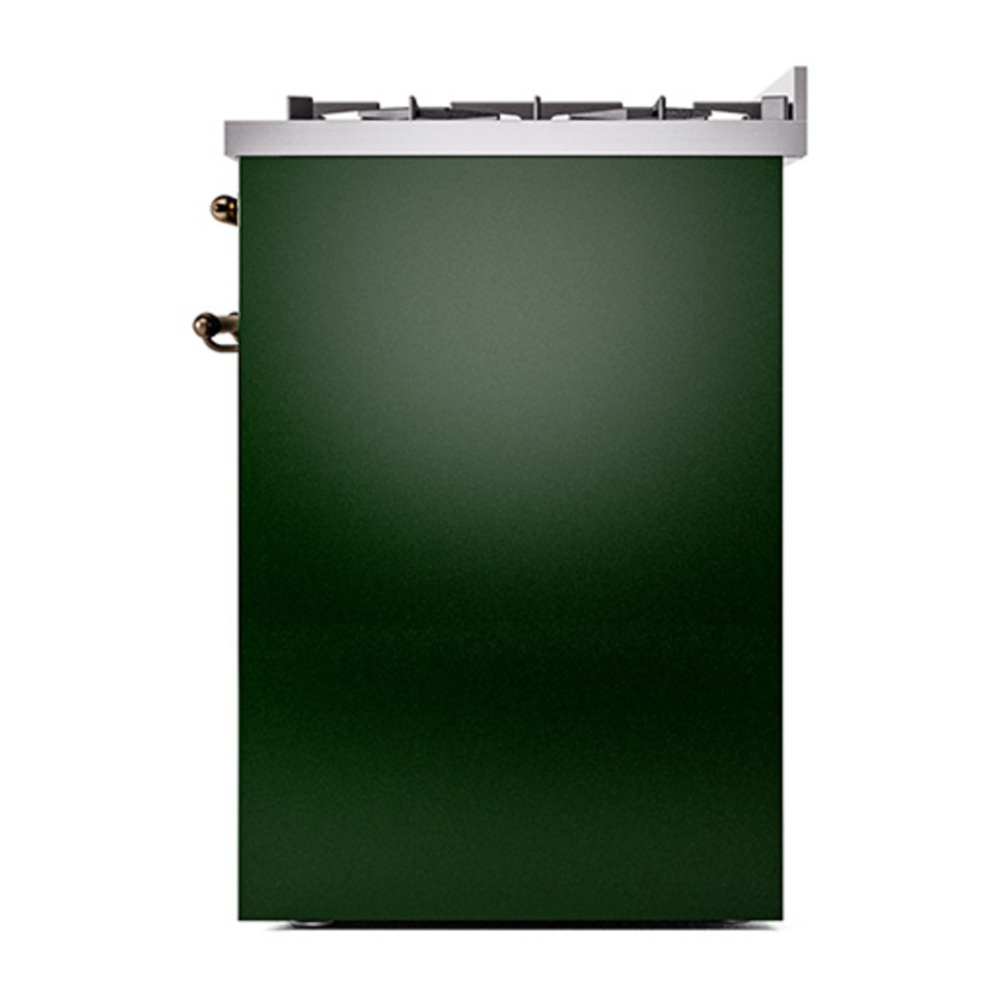 ILVE UP30NMPEGB Nostalgie II 30 inch Dual Fuel Range with 5 Burners with 4 cu. ft. Oven Capacity (Natural Gas, Triple Glass Door, Emerald Green, Burnished) 10 ILVE_UP30NMPEGB_Nostalgie_II_30"_Dual_Fuel_Range_right_side