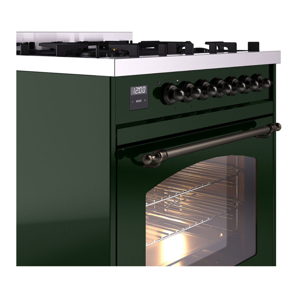 ILVE UP30NMPEGB Nostalgie II 30 inch Dual Fuel Range with 5 Burners with 4 cu. ft. Oven Capacity (Natural Gas, Triple Glass Door, Emerald Green, Burnished) 7 ILVE UP30NMP Nostalgie II 30 inch Dual Fuel Range with 5 Burners with 4 cu. ft. Oven Capacity