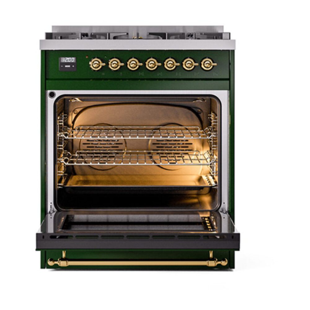 ILVE_UP30NMPEGGLP_Nostalgie_II_30"_Dual_Fuel_Range_oven_door_opened