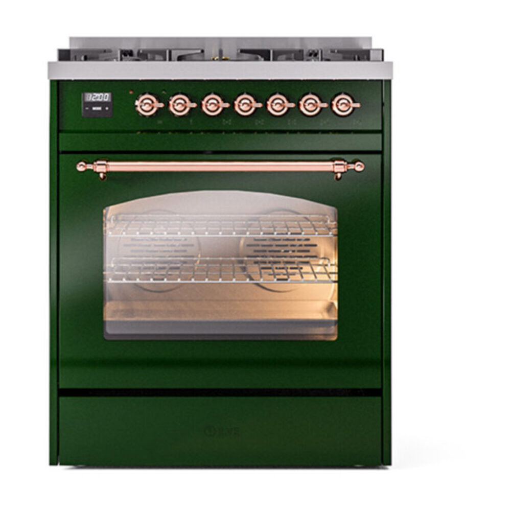 ILVE_UP30NMPEGPLP_Nostalgie_II_30"_Dual_Fuel_Range_front_view
