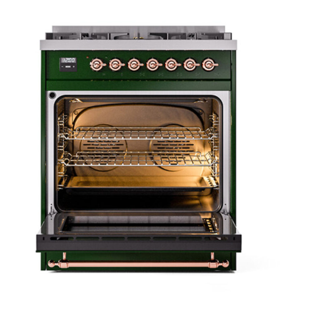ILVE_UP30NMPEGP_Nostalgie_II_30"_Dual_Fuel_Range_oven_door_opened
