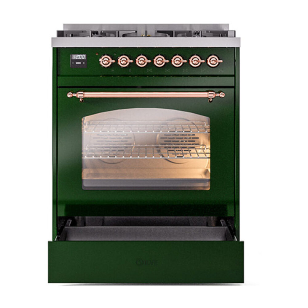 ILVE_UP30NMPEGP_Nostalgie_II_30"_Dual_Fuel_Range_drawer_opened