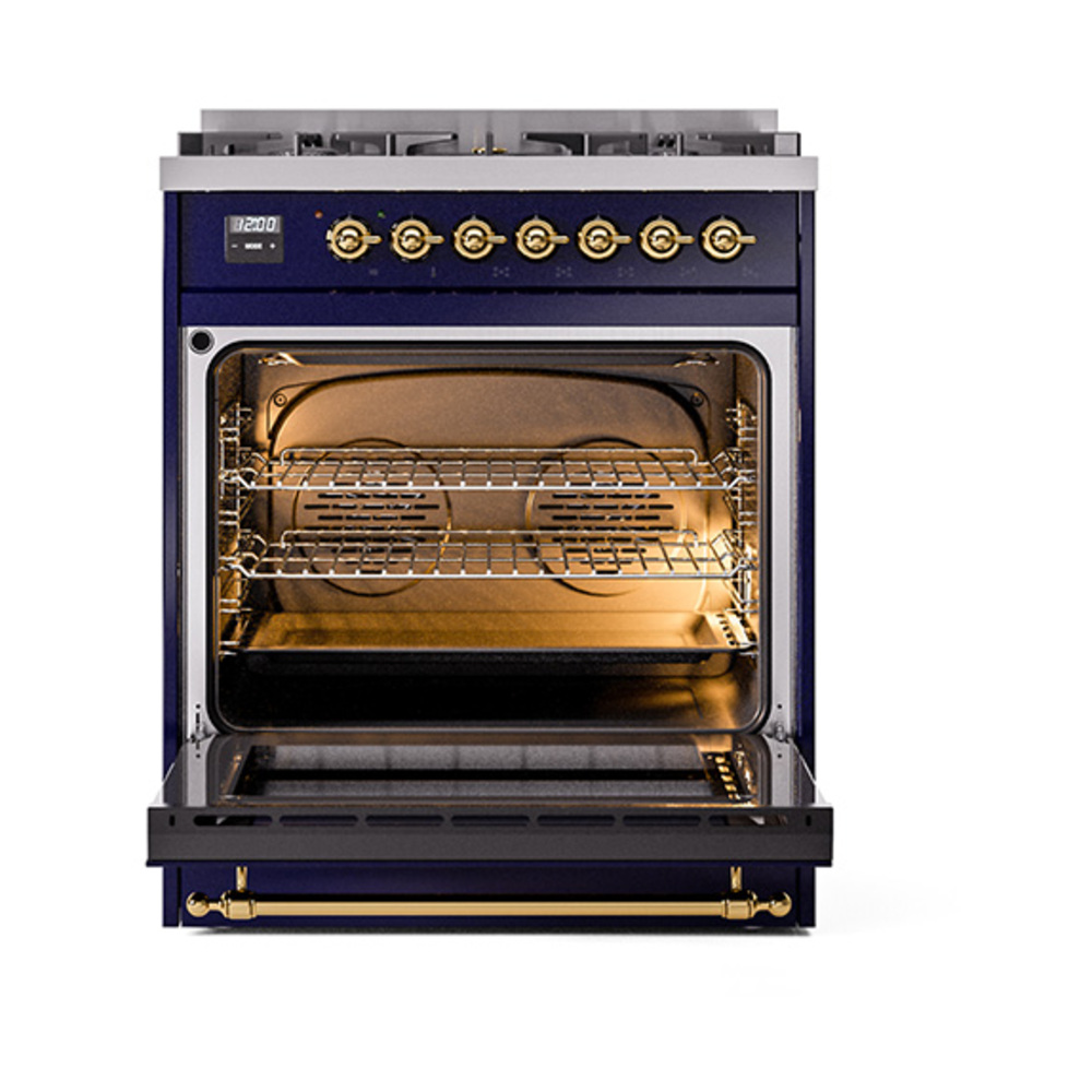 ILVE_UP30NMPMBG_Nostalgie_II_30"_Dual_Fuel_Range_oven_door_opened