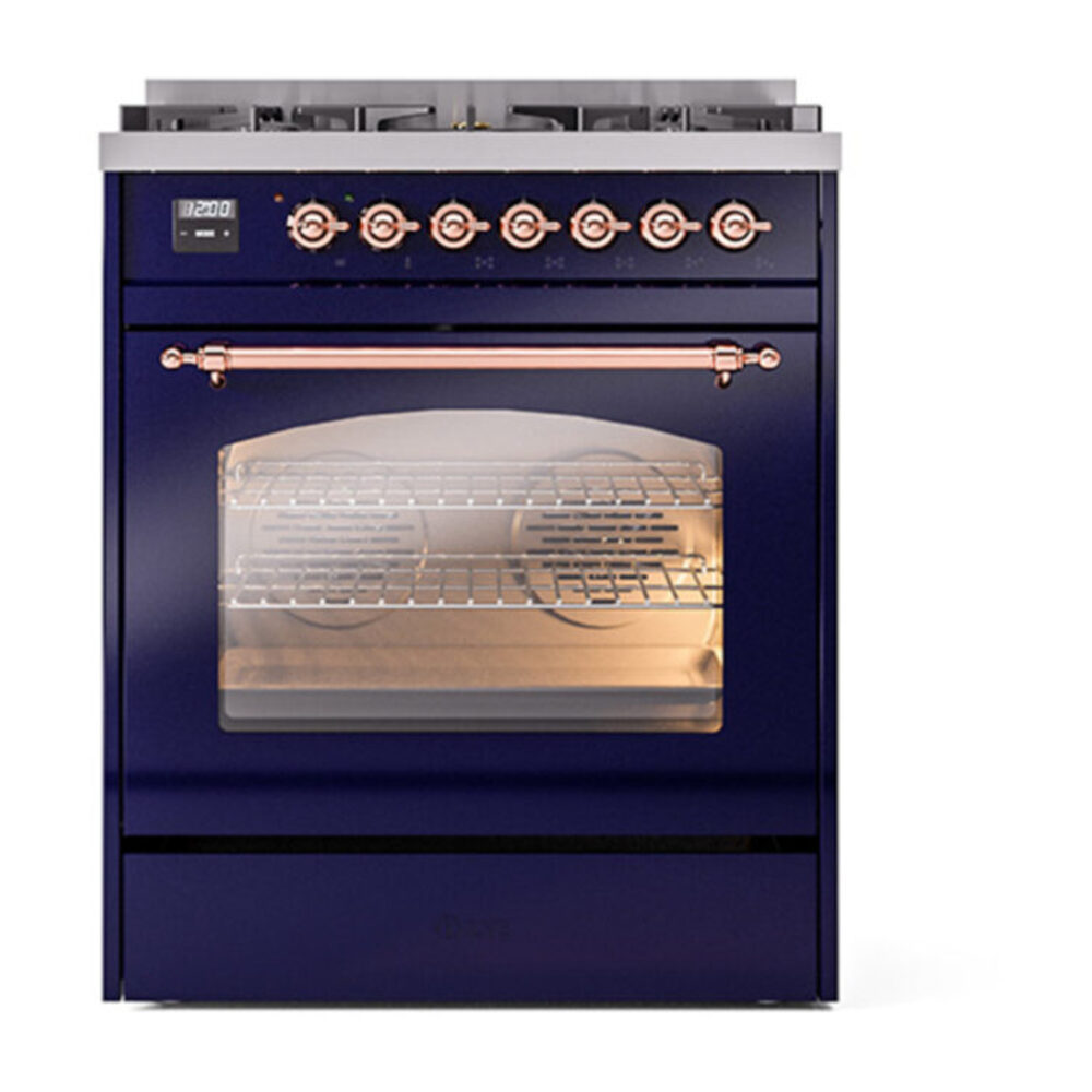 ILVE_UP30NMPMBPLP_Nostalgie_II_30"_Dual_Fuel_Range_front_view