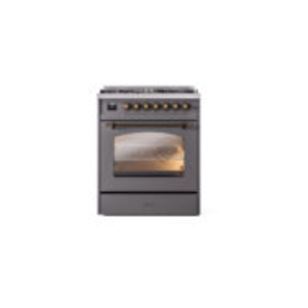ILVE_UP30NMPMGBLP_Nostalgie_II_30"_Dual_Fuel_Range_front_view