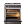 ILVE_UP30NMPMGBLP_Nostalgie_II_30"_Dual_Fuel_Range_oven_door_opened