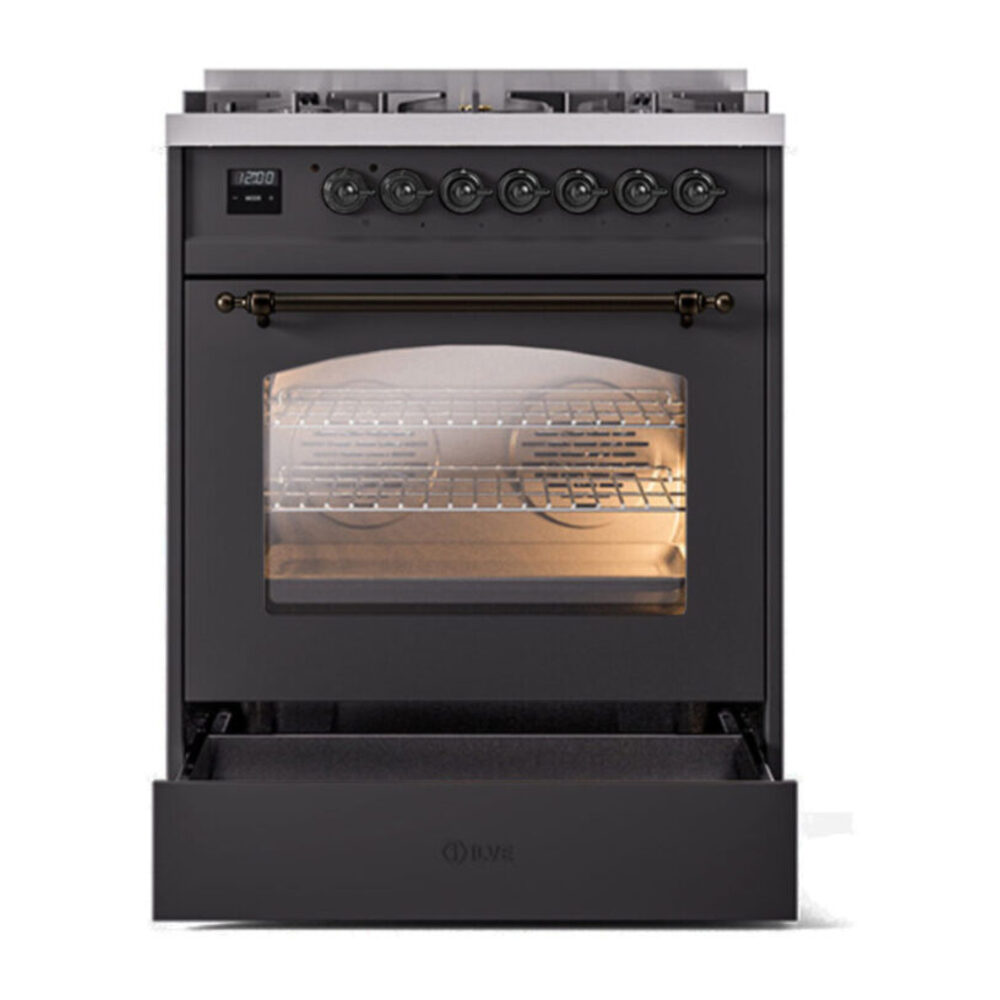 ILVE UP30NMP Nostalgie II 30 inch Dual Fuel Range with 5 Burners with 4 cu. ft. Oven Capacity