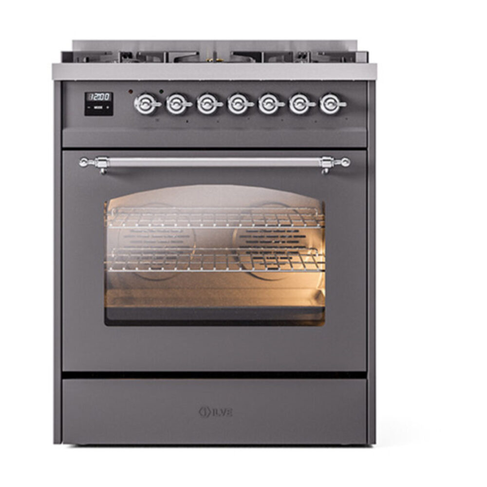 ILVE_UP30NMPMGCLP_Nostalgie_II_30"_Dual_Fuel_Range_front_view