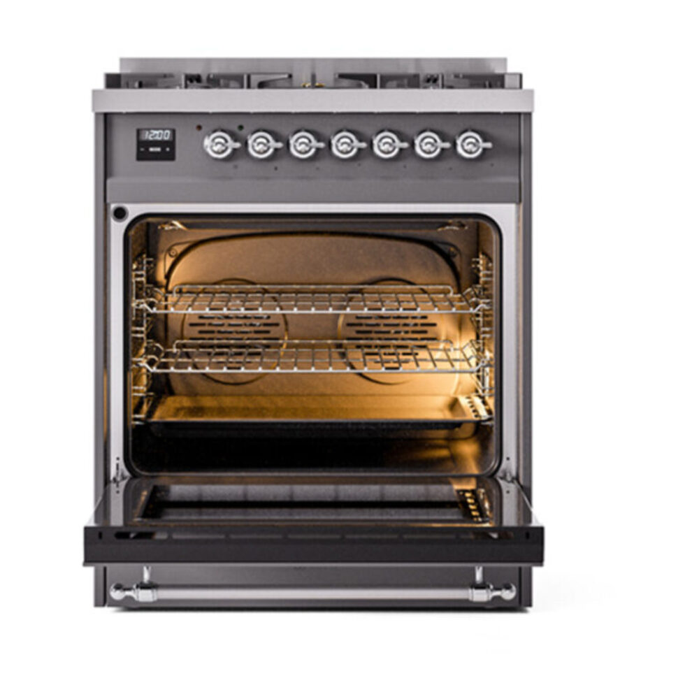 ILVE_UP30NMPMGC_Nostalgie_II_30"_Dual_Fuel_Range_oven_door_opened