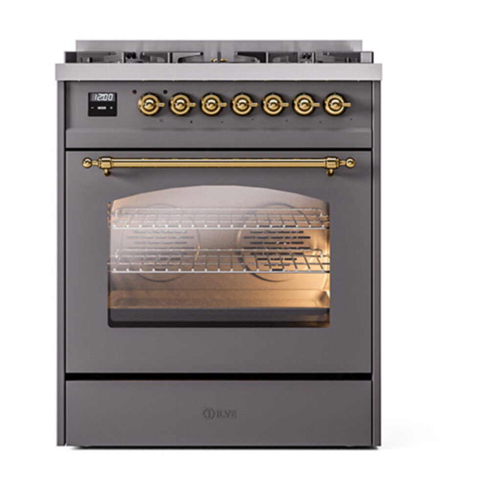 ILVE_UP30NMPMGGLP_Nostalgie_II_30"_Dual_Fuel_Range_front_view