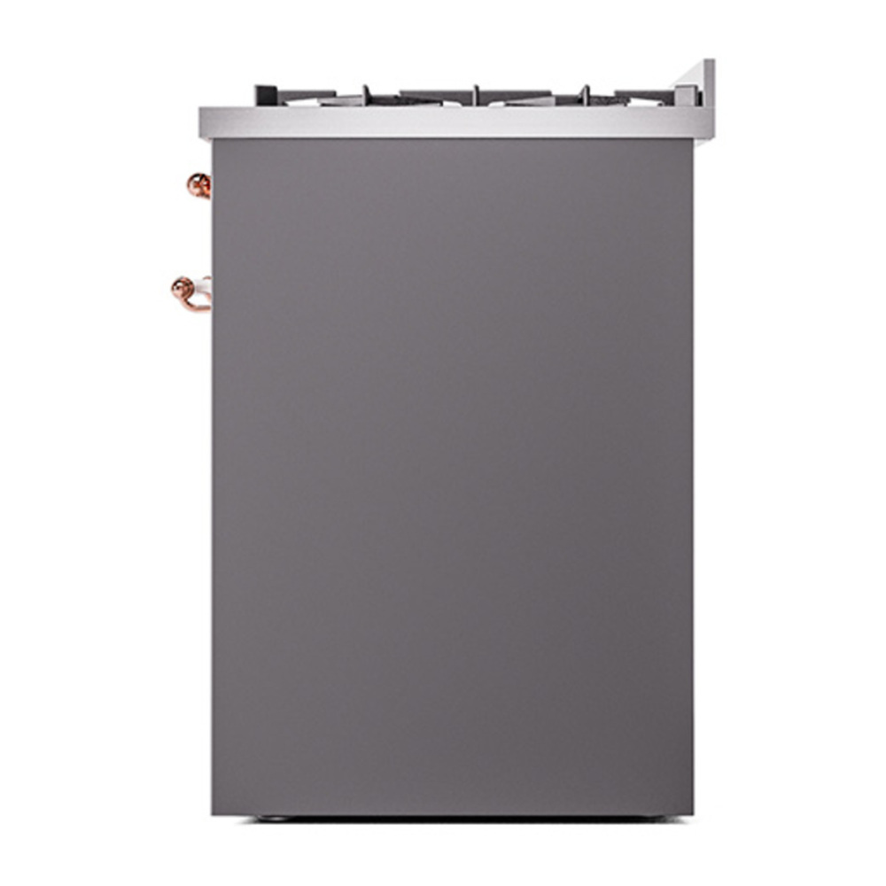 ILVE UP30NMPMGPLP Nostalgie II 30 inch Dual Fuel Range with 5 Burners with 4 cu. ft. Oven Capacity (Liquid Propane, Triple Glass Door, Graphite Matte, Copper) 11 ILVE_UP30NMPMGPLP_Nostalgie_II_30"_Dual_Fuel_Range_right_side