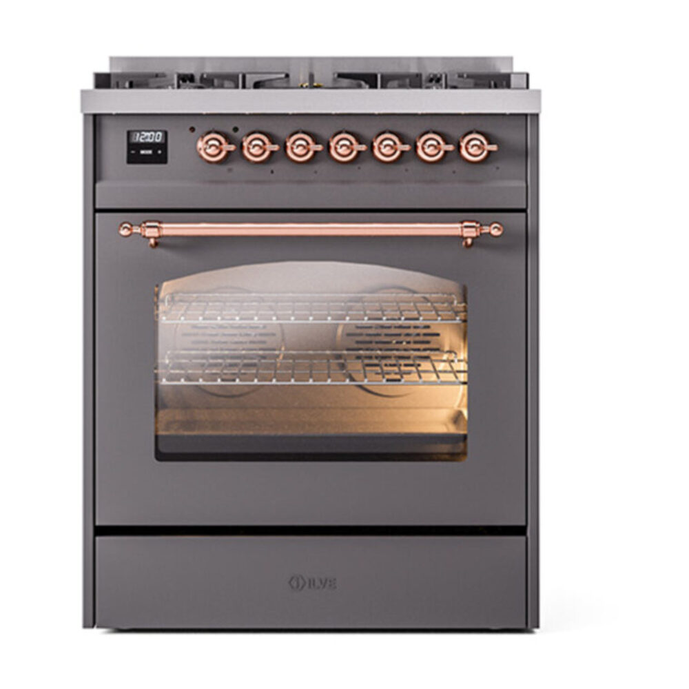 ILVE_UP30NMPMGP_Nostalgie_II_30"_Dual_Fuel_Range_front_view