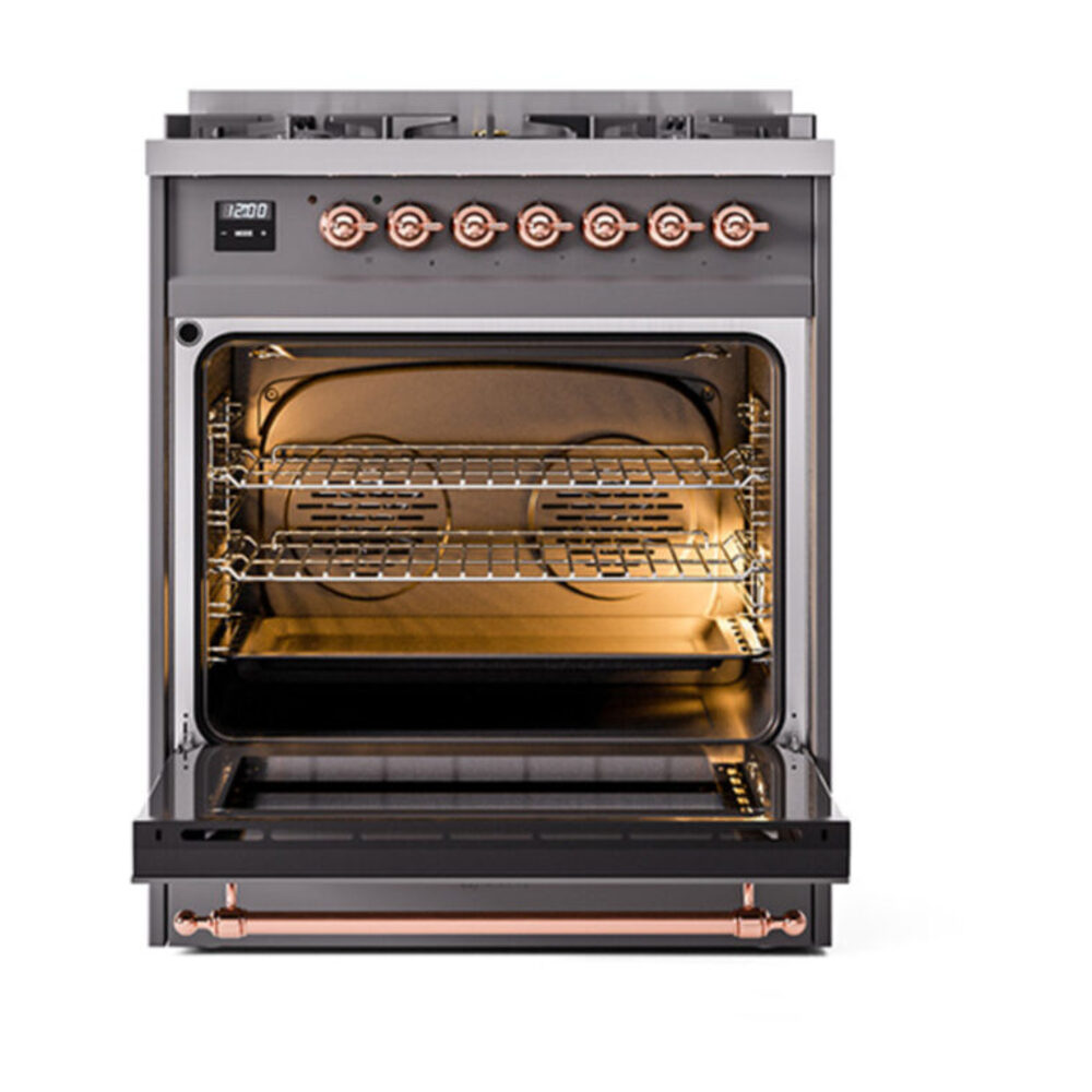 ILVE_UP30NMPMGP_Nostalgie_II_30"_Dual_Fuel_Range_oven_door_opened