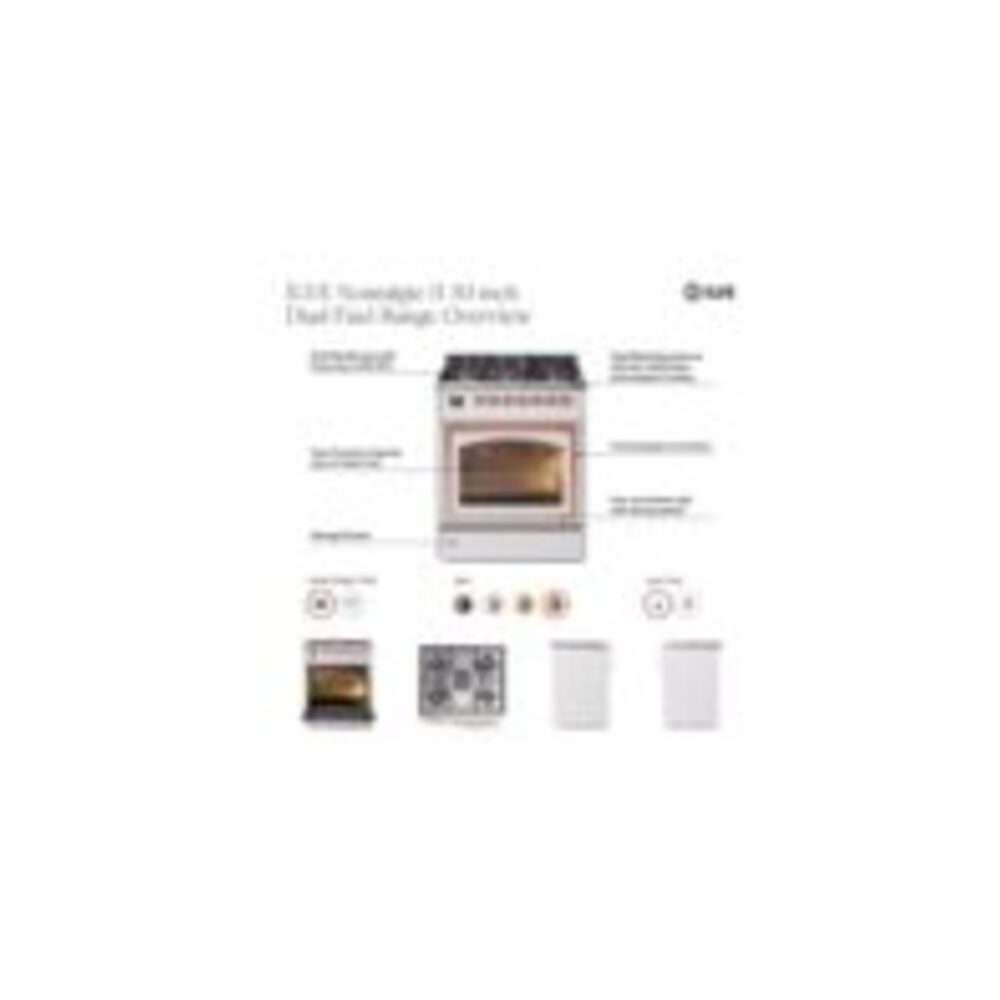ILVE UP30NMP Nostalgie II 30 inch Dual Fuel Range with 5 Burners with 4 cu. ft. Oven Capacity