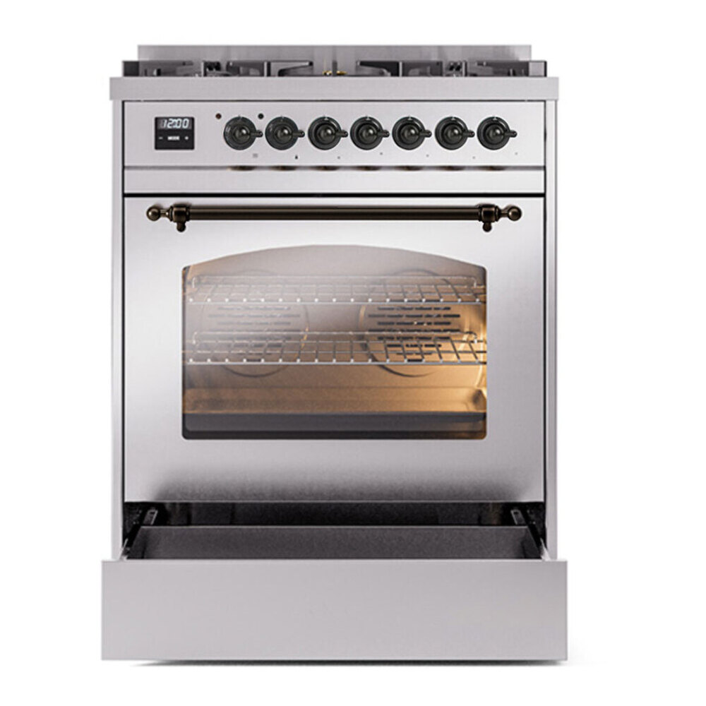 ILVE UP30NMPSSBLP Nostalgie II 30 inch Dual Fuel Range with 5 Burners with 4 cu. ft. Oven Capacity (Liquid Propane, Triple Glass Door, Stainless Steel, Burnished) 6 ILVE UP30NMP Nostalgie II 30 inch Dual Fuel Range with 5 Burners with 4 cu. ft. Oven Capacity