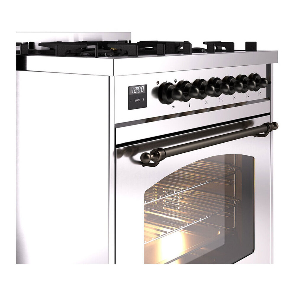 ILVE UP30NMPSSBLP Nostalgie II 30 inch Dual Fuel Range with 5 Burners with 4 cu. ft. Oven Capacity (Liquid Propane, Triple Glass Door, Stainless Steel, Burnished) 7 ILVE UP30NMP Nostalgie II 30 inch Dual Fuel Range with 5 Burners with 4 cu. ft. Oven Capacity