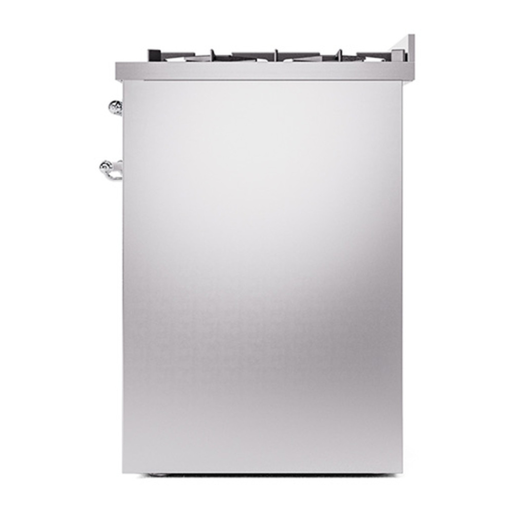 ILVE UP30NMPSSCLP Nostalgie II 30 inch Dual Fuel Range with 5 Burners with 4 cu. ft. Oven Capacity (Liquid Propane, Triple Glass Door, Stainless Steel, Chrome) 11 ILVE_UP30NMPSSCLP_Nostalgie_II_30"_Dual_Fuel_Range_right_side