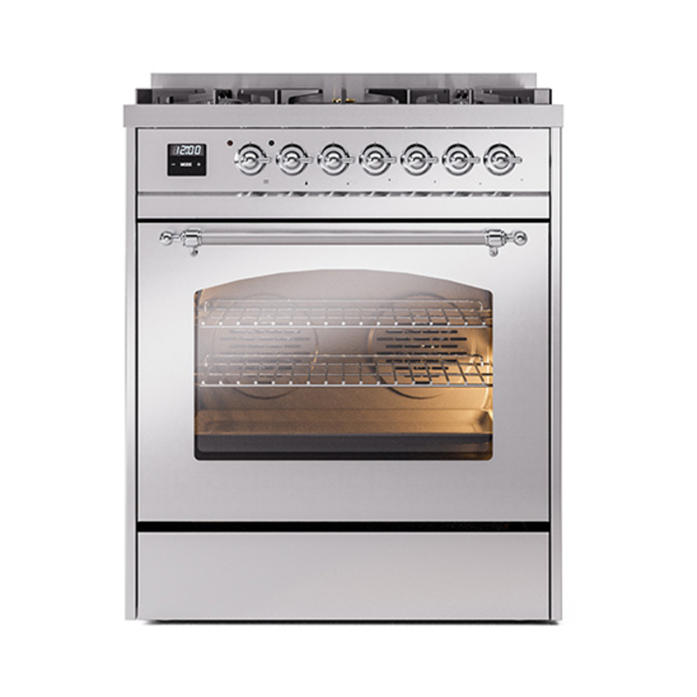 ILVE_UP30NMPSSC_Nostalgie_II_30"_Dual_Fuel_Range_front_view