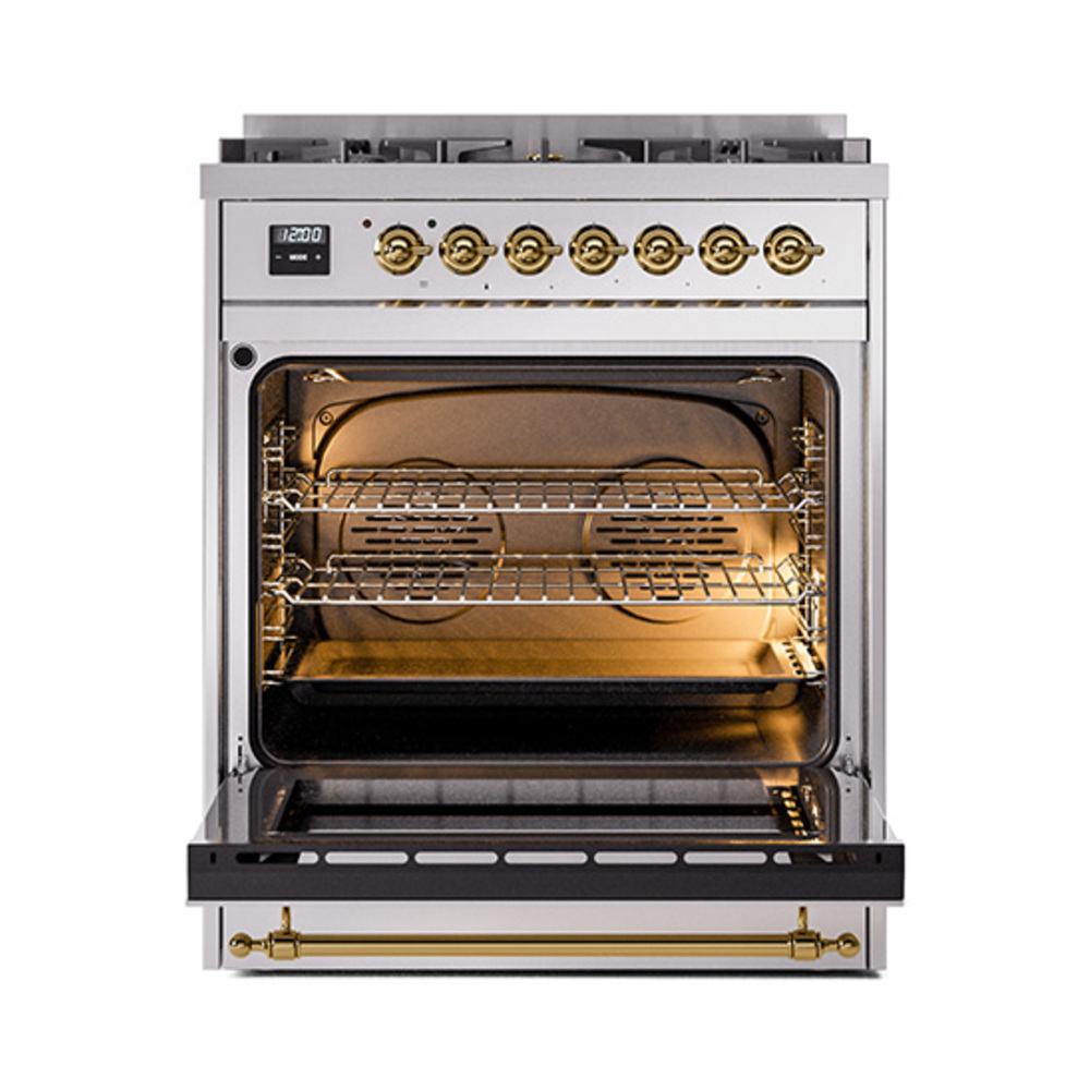 ILVE_UP30NMPSSG_Nostalgie_II_30"_Dual_Fuel_Range_oven_door_opened