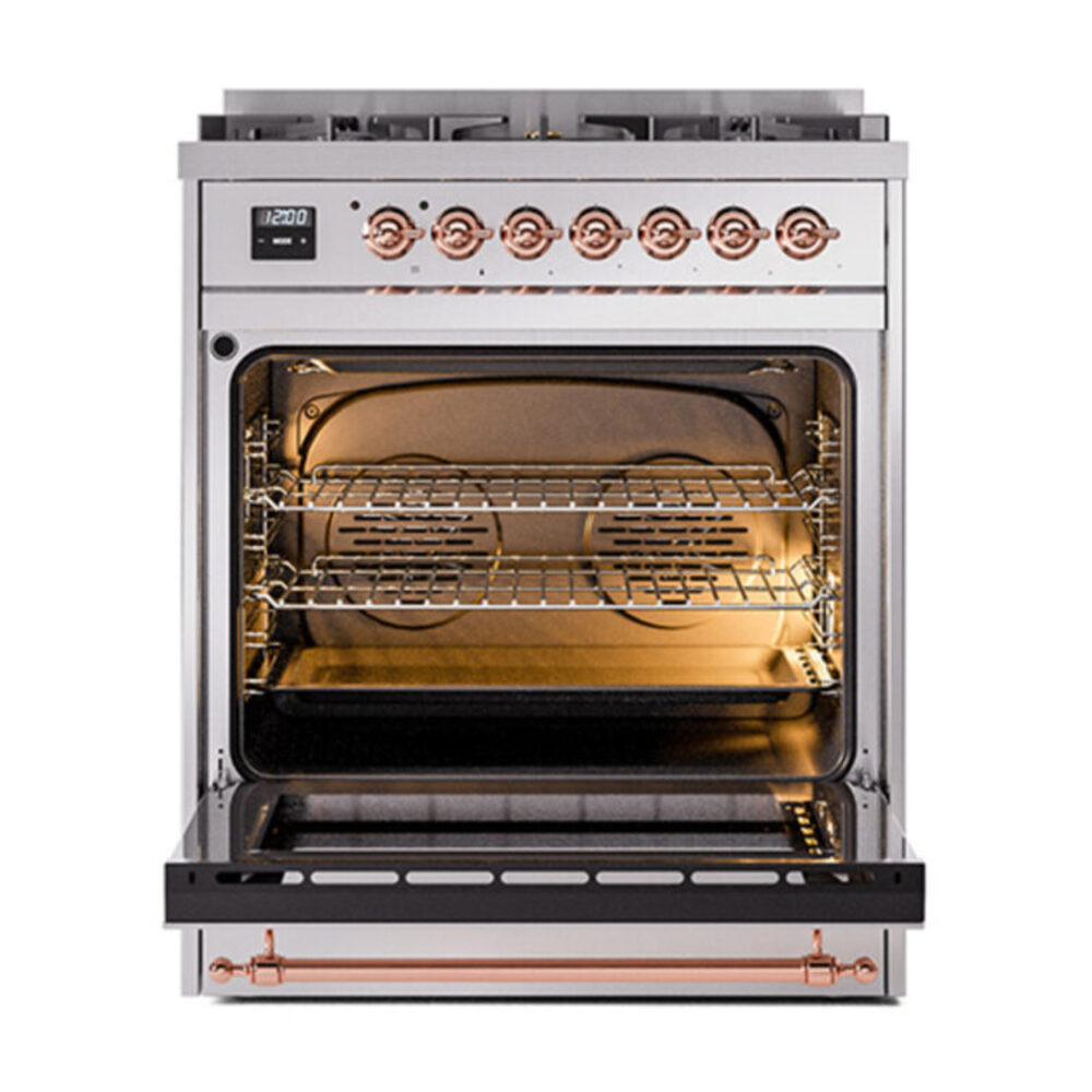 ILVE_UP30NMPSSP_Nostalgie_II_30"_Dual_Fuel_Range_oven_door_opened