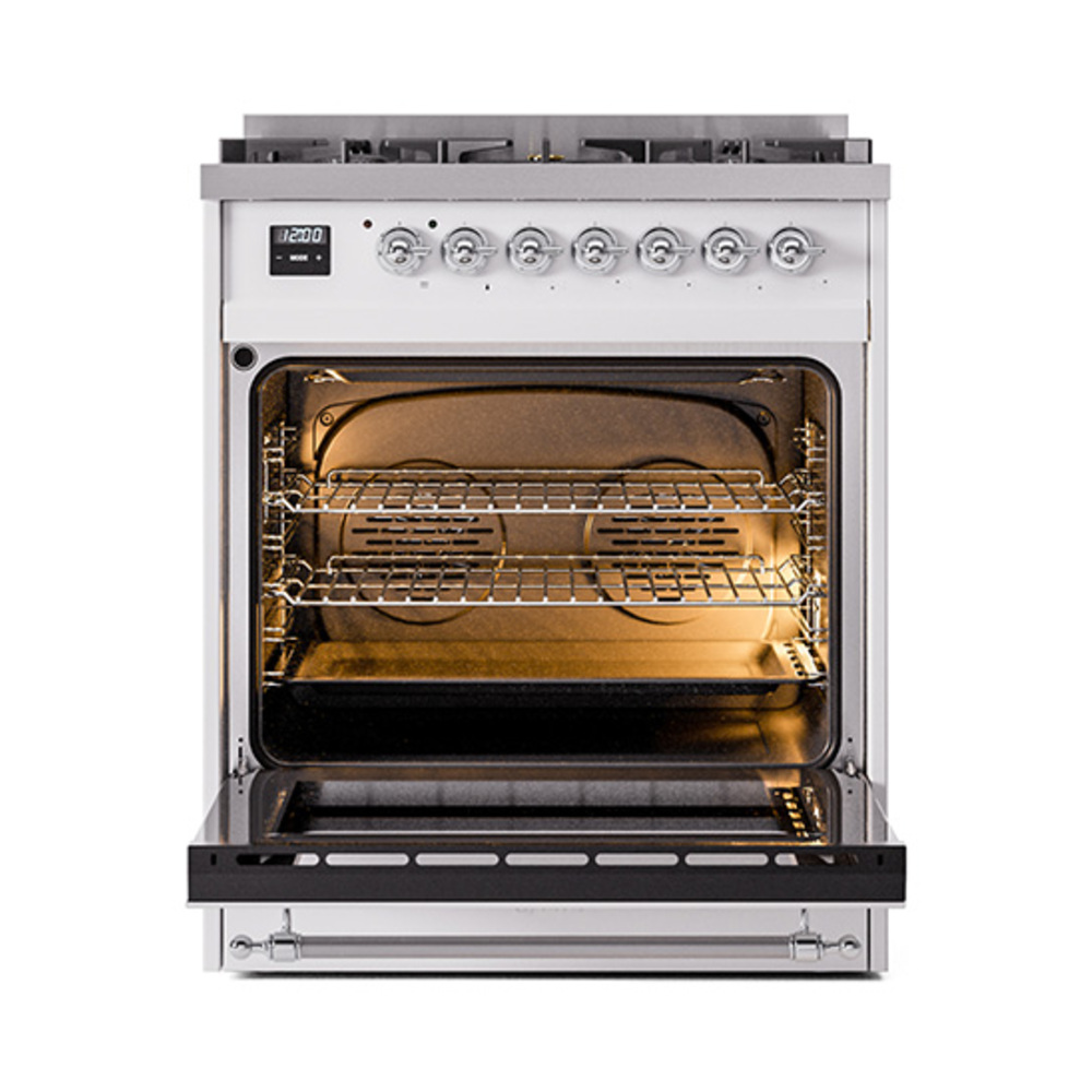 ILVE_UP30NMPWHCLP_Nostalgie_II_30"_Dual_Fuel_Range_oven_door_opened