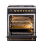 ILVE_UP30QNMPBKG_Nostalgie_II_30"_Dual_Fuel_Range_oven_door_opened