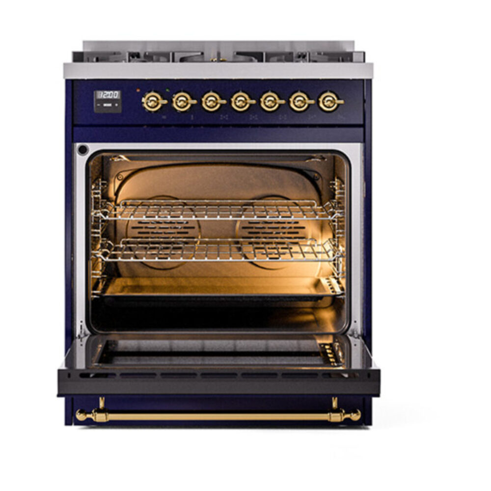 ILVE_UP30QNMPMBG_Nostalgie_II_30"_Dual_Fuel_Range_oven_door_opened