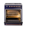 ILVE_UP30QNMPMBPLP_Nostalgie_II_30"_Dual_Fuel_Range_oven_door_opened